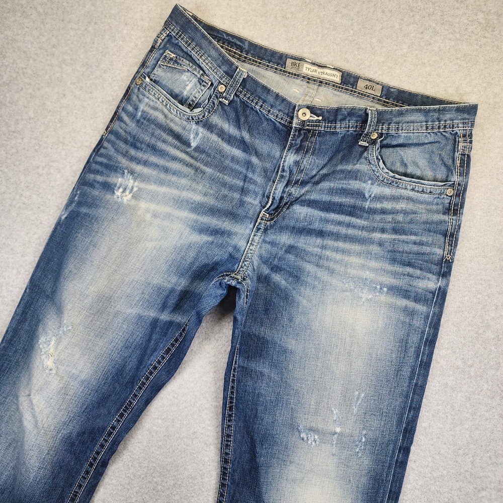 Buckle BKE Tyler Straight Jeans Men's 40L 40x34 Blue Wash Denim